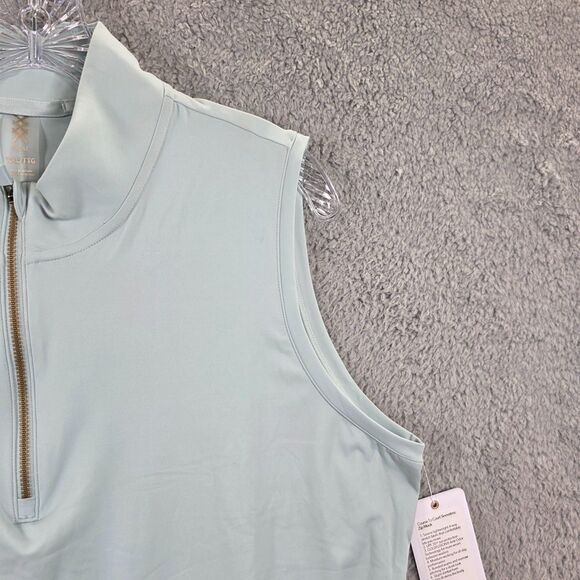 NWT Rhone Course to Court Sleeveless Zip Mock Blue Cloud Neck Pullover Size XXL - Picture 4 of 14